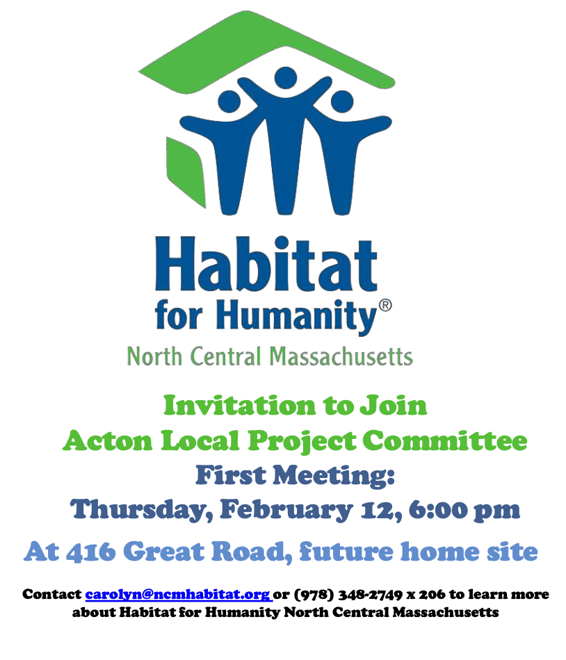 Flyer for Acton Great Road Local Project Committee