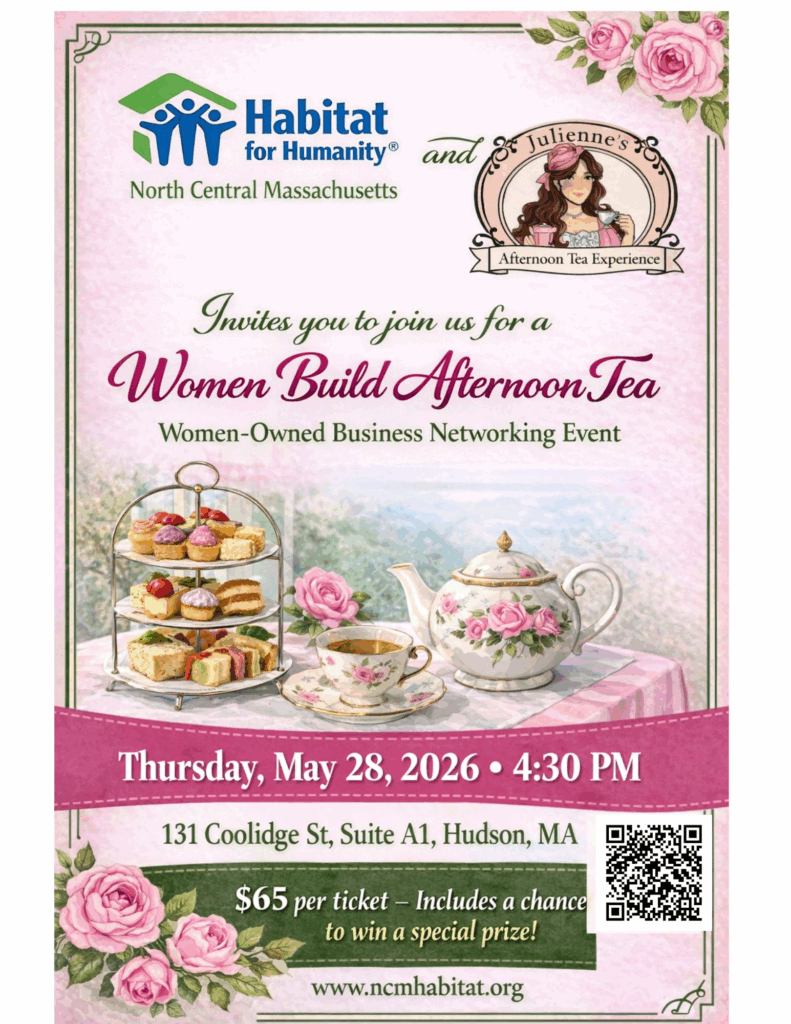 Women Build afternoon tea 2026 flyer