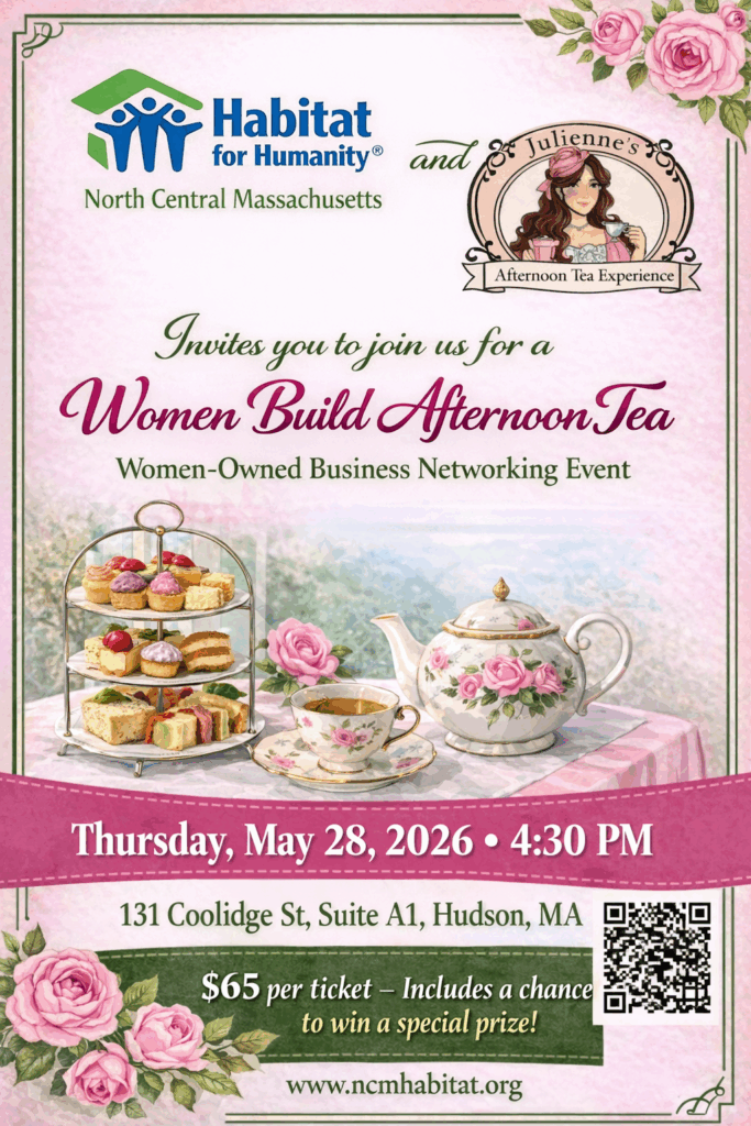 Women Build afternoon tea 2026 flyer