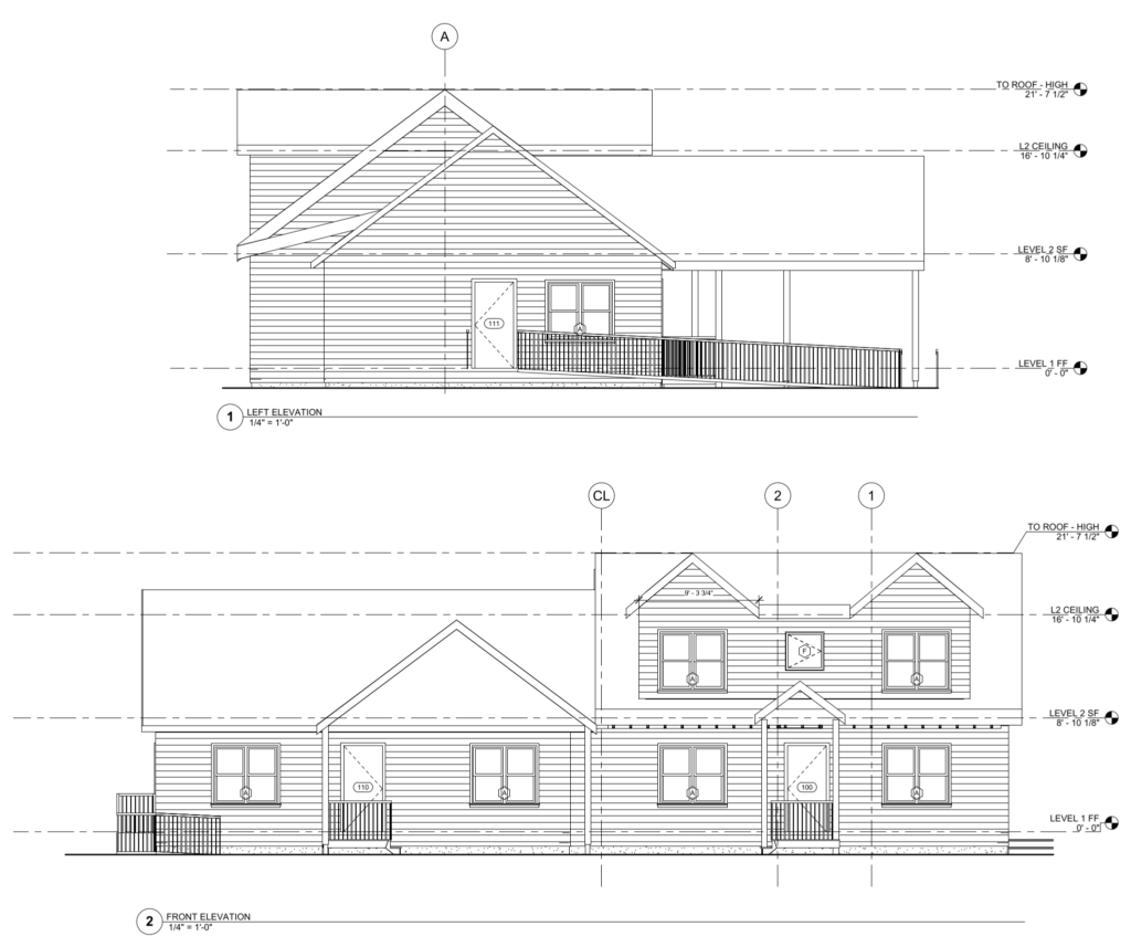 Tahattawan Rd Architectural Drawing Front and Left Side