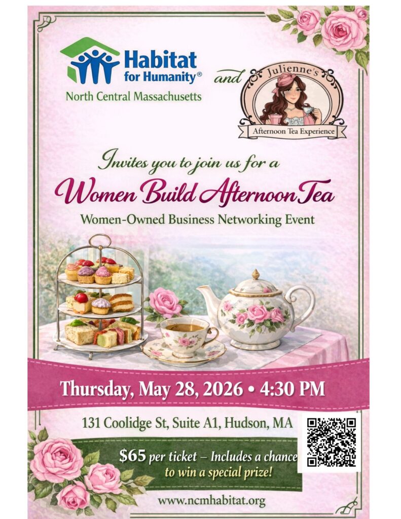 Flyer for Women Build afternoon tea networking event